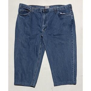 Diamond Gusset Jeans Defender Motorcycle Blue Denim Mens 46 X 22 Cropped Altered